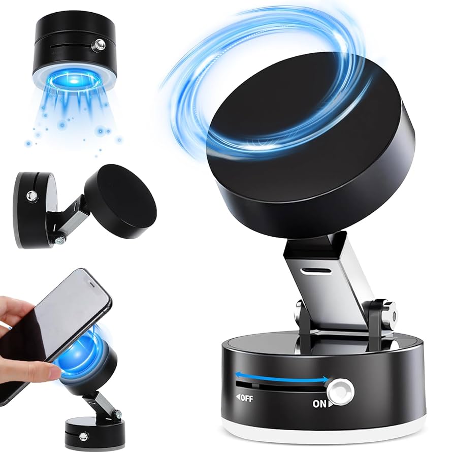 Universal Vacuum Suction Car Mount Holder – 360° Rotating Phone Stand for Dashboard & Windshield