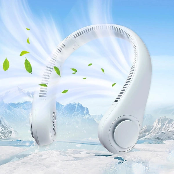 Vaneless 360° Neck Fan – Portable Bladeless Airflow Cooling Device