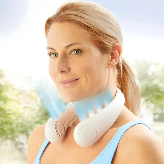 Vaneless 360° Neck Fan – Portable Bladeless Airflow Cooling Device