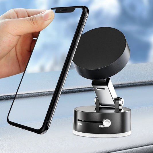 Universal Vacuum Suction Car Mount Holder – 360° Rotating Phone Stand for Dashboard & Windshield